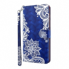 Folio-hoesje voor Samsung Galaxy A42 5G Kant Bloem