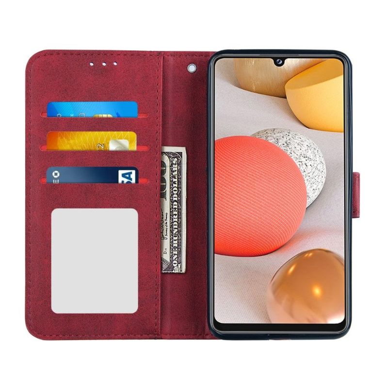 Folio-hoesje voor Samsung Galaxy A42 5G Lijnen Met Leereffect