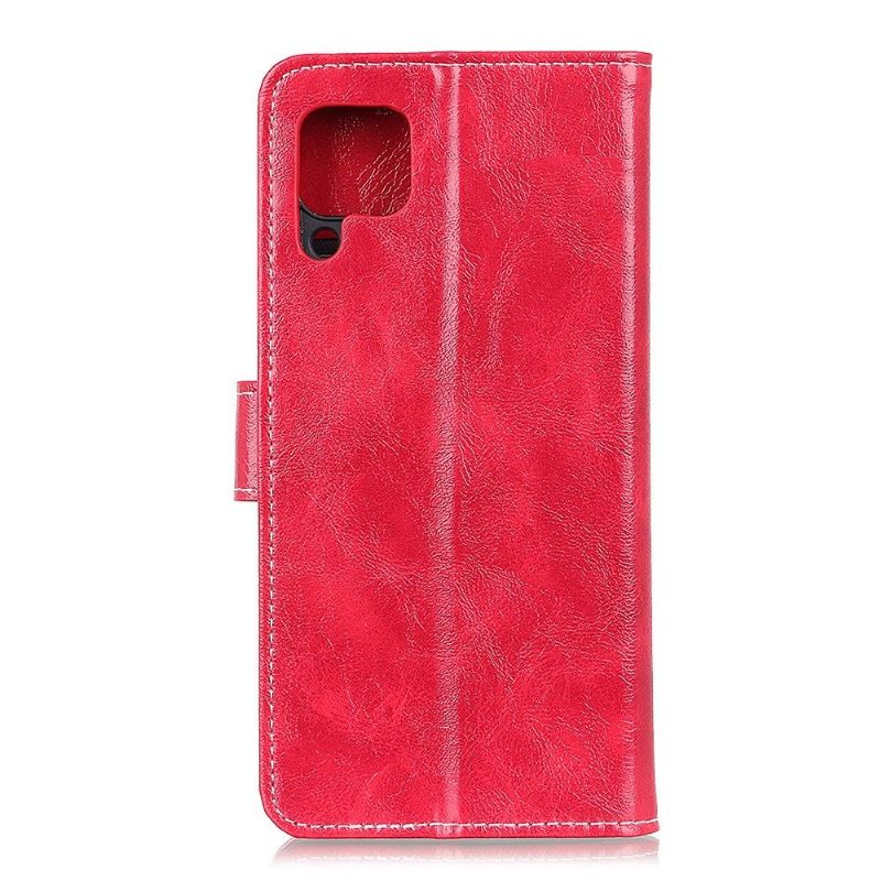 Folio-hoesje voor Samsung Galaxy A42 5G Luxe Stiksels Met Leereffect
