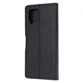 Folio-hoesje voor Samsung Galaxy A42 5G Lychee-leerstijl Met Huideffect