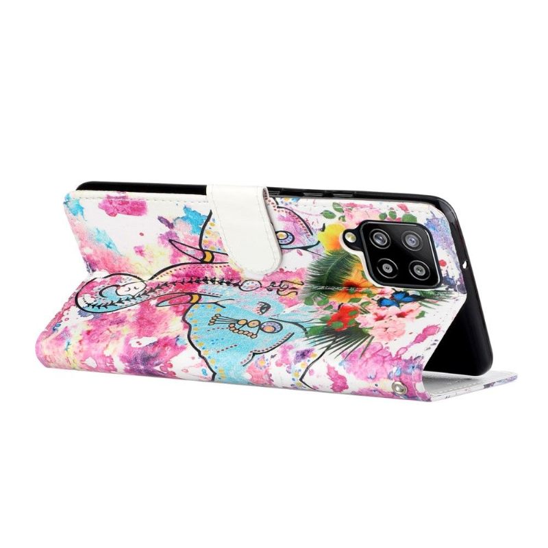 Folio-hoesje voor Samsung Galaxy A42 5G Tropische Olifant