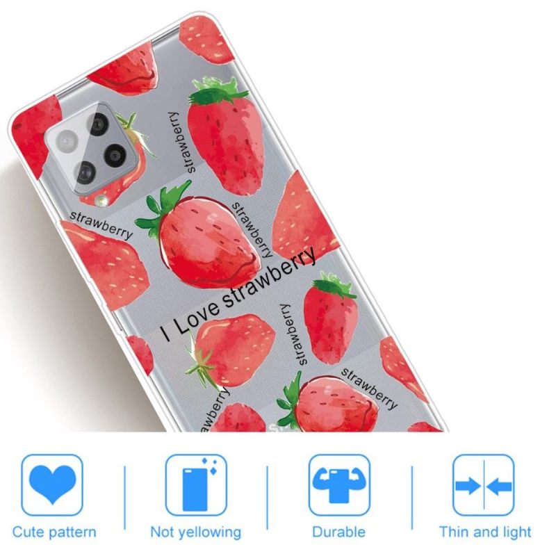 Hoesje voor Samsung Galaxy A42 5G Aardbei