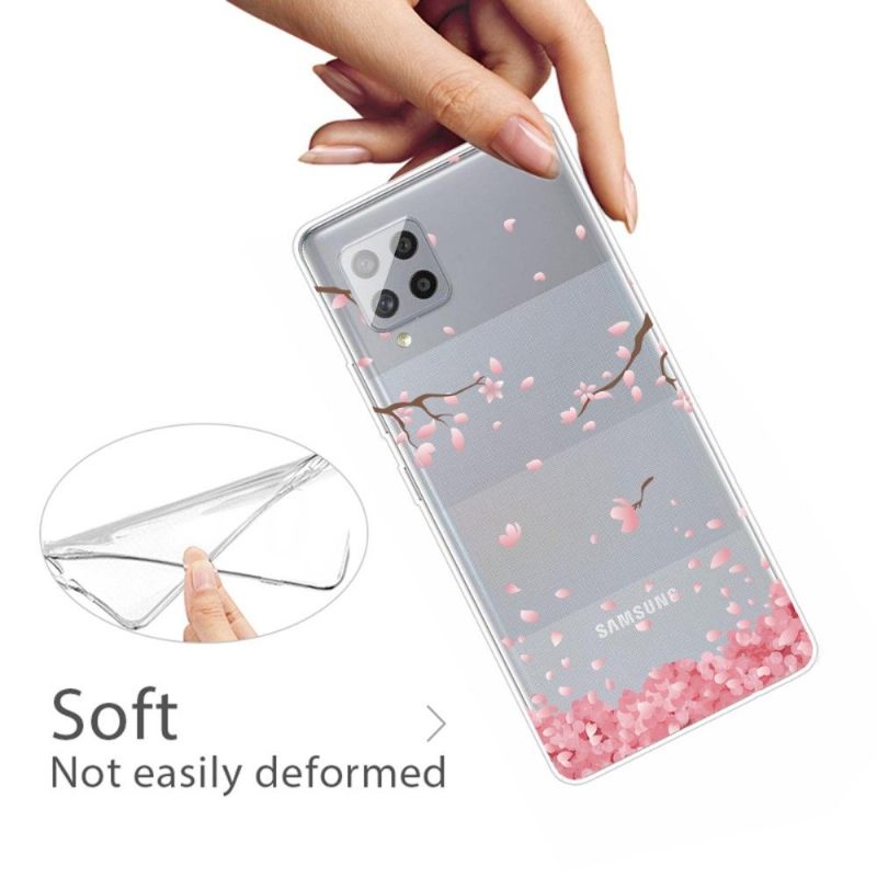 Telefoonhoesje voor Samsung Galaxy A42 5G Roze Bloem