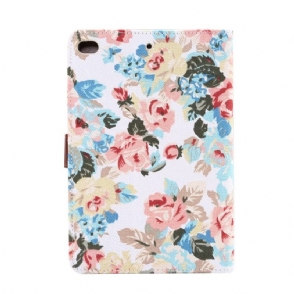 iPad Mini 2019 - Gebloemde Bekleding Stoffen Bekleding - Wit