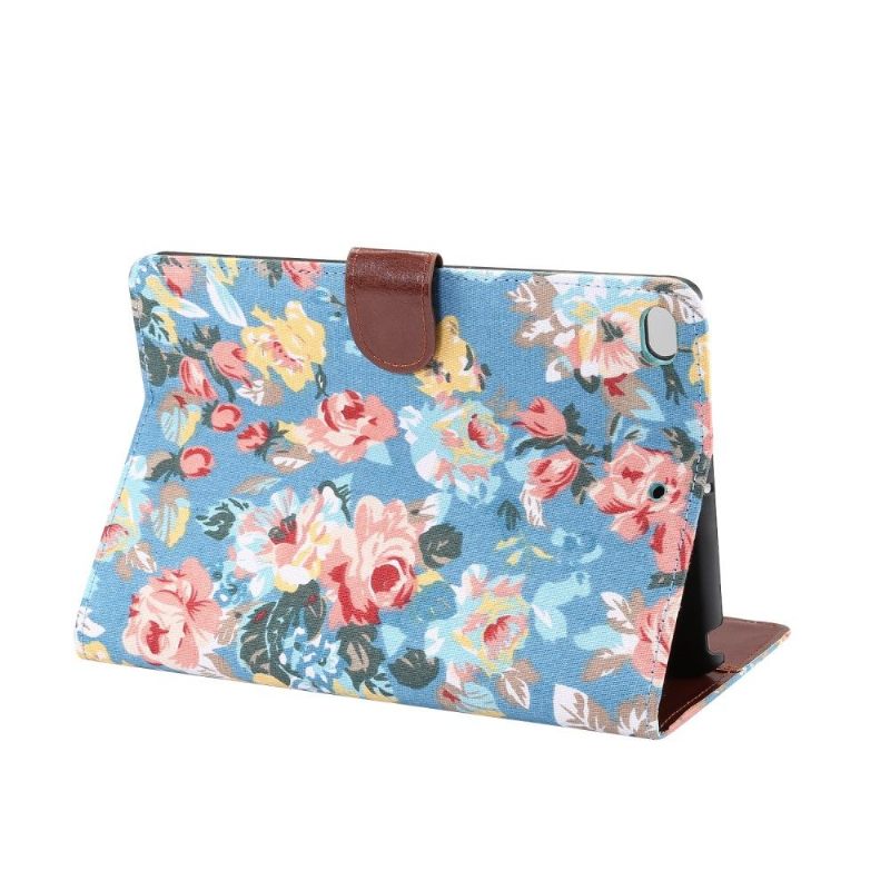 iPad Mini 2019 - Stoffen Hoes Met Bloemenprint - Blauw