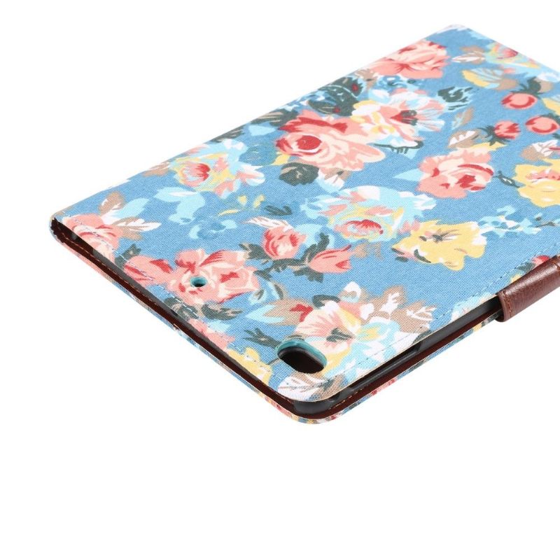 iPad Mini 2019 - Stoffen Hoes Met Bloemenprint - Blauw