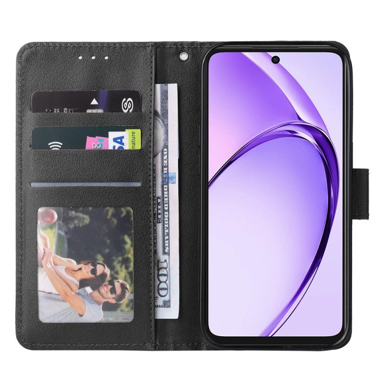 Bescherming Hoesje Oppo Reno 14 5g Effen Leerlook Met Bandje