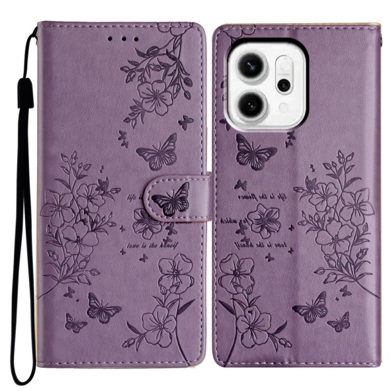 Bescherming Hoesje Oppo Reno 14 5g Gegraveerde Bloemen