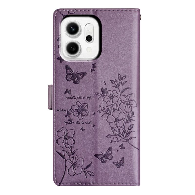 Bescherming Hoesje Oppo Reno 14 5g Gegraveerde Bloemen