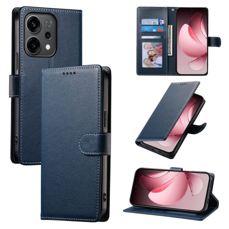 Flip Case Leren Oppo Reno 14 5g Effen Leerlook