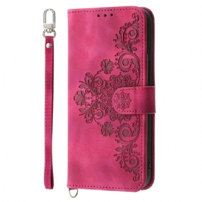 Folio-hoesje Oppo Reno 14 5g Bloemenpatroon En Bandjes