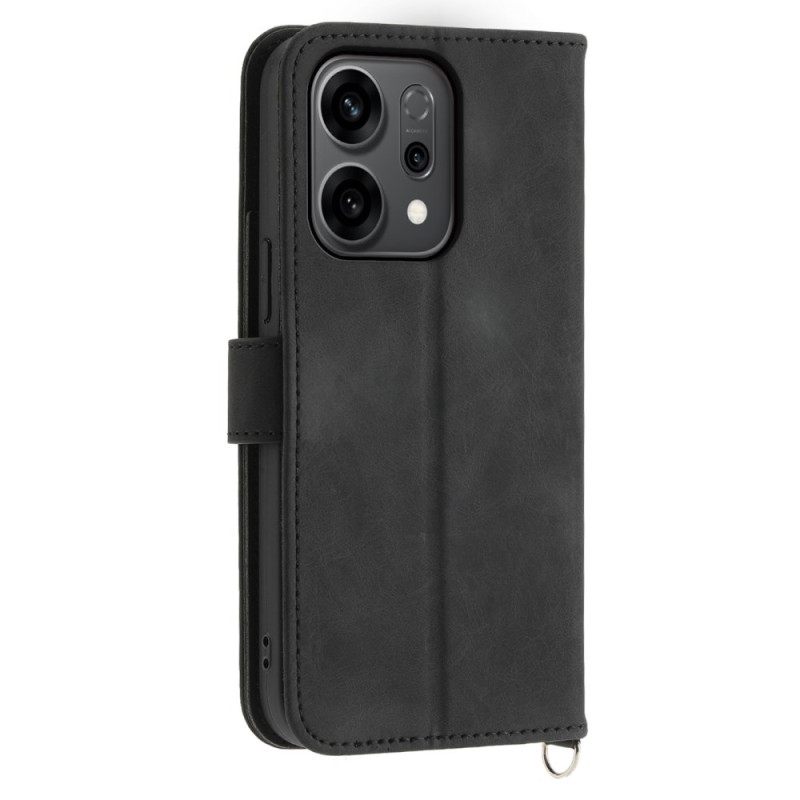 Folio-hoesje Oppo Reno 14 5g Bloemenpatroon En Bandjes
