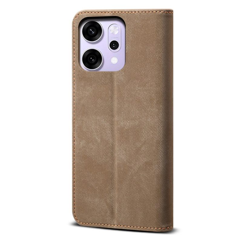 Folio-hoesje Oppo Reno 14 5g Denimstof Bescherming Hoesje