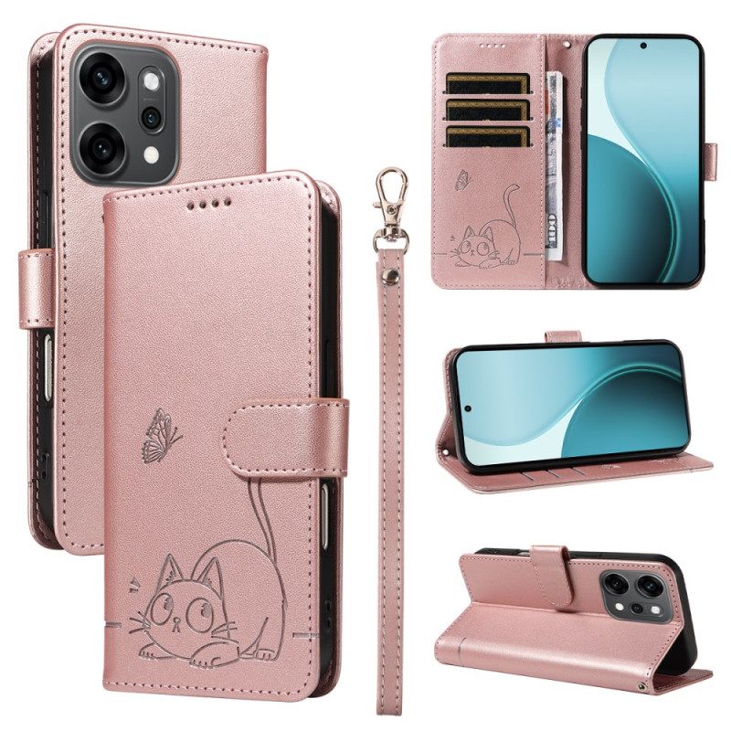 Folio-hoesje Oppo Reno 14 5g Telefoonhoesje Kat