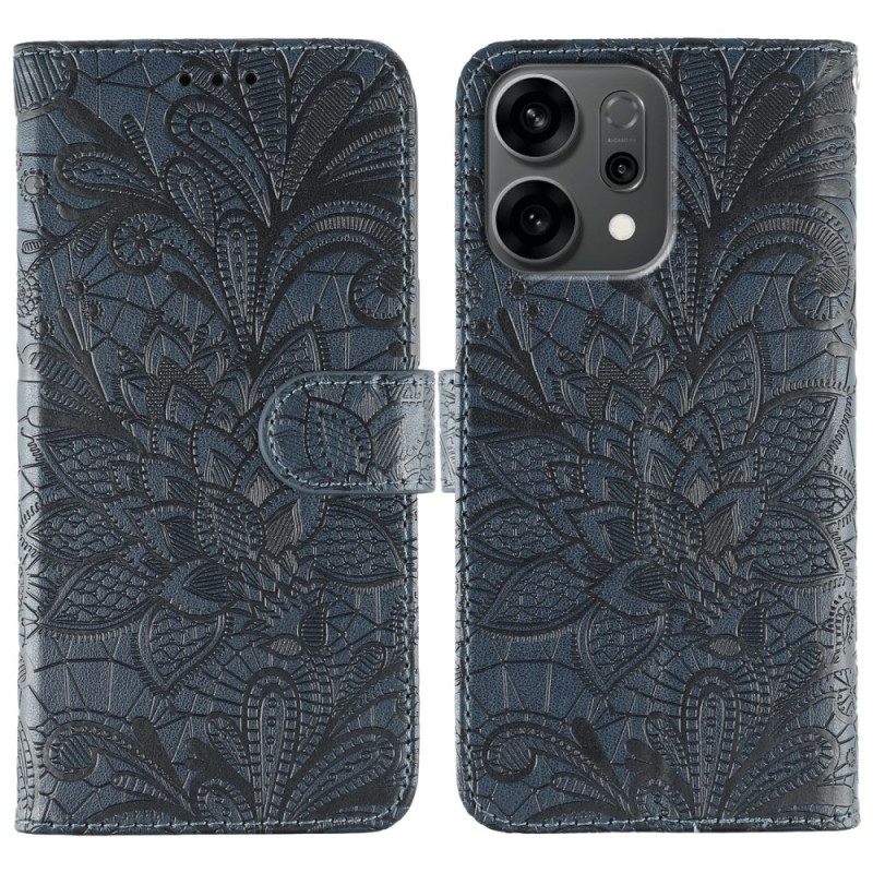 Leren Hoesje Oppo Reno 14 5g Kanten Mandala Bescherming Hoesje