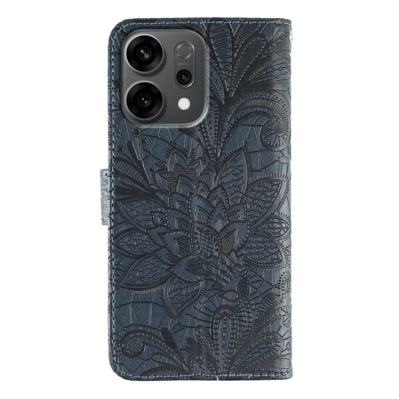 Leren Hoesje Oppo Reno 14 5g Kanten Mandala Bescherming Hoesje