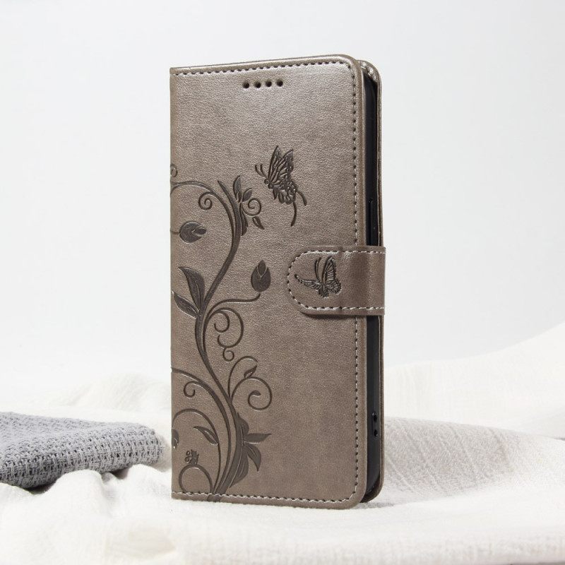 Leren Hoesje Oppo Reno 14 5g Kleine Bloemen