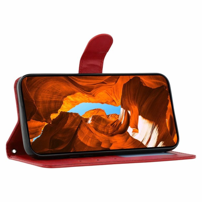 Leren Hoesje Oppo Reno 14 5g Leerlook Met Bandje Bescherming Hoesje