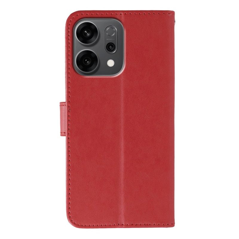 Leren Hoesje Oppo Reno 14 5g Leerlook Met Bandje Bescherming Hoesje
