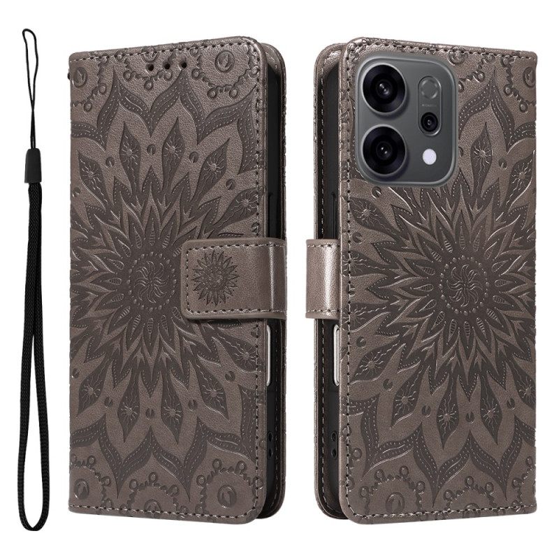 Leren Hoesje Oppo Reno 14 5g Opvallende Mandala Bescherming Hoesje