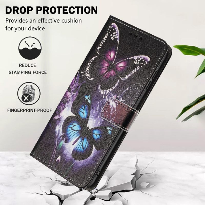 Leren Hoesje Oppo Reno 14 5g Vlinders Bescherming Hoesje