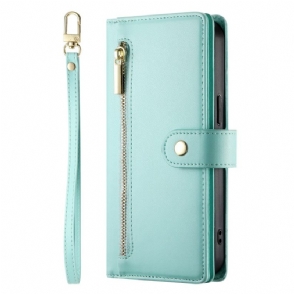 Leren Hoesje Oppo Reno 14 5g Zakje Met Rits En Riempjes