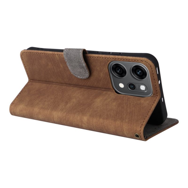 Leren Hoesje Voor Oppo Reno 14 5g Rfid-bescherming Suède-look