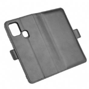 Flip Case voor Samsung Galaxy A21s Portemonnee Leren Portemonnee Van Mat Kunstleer