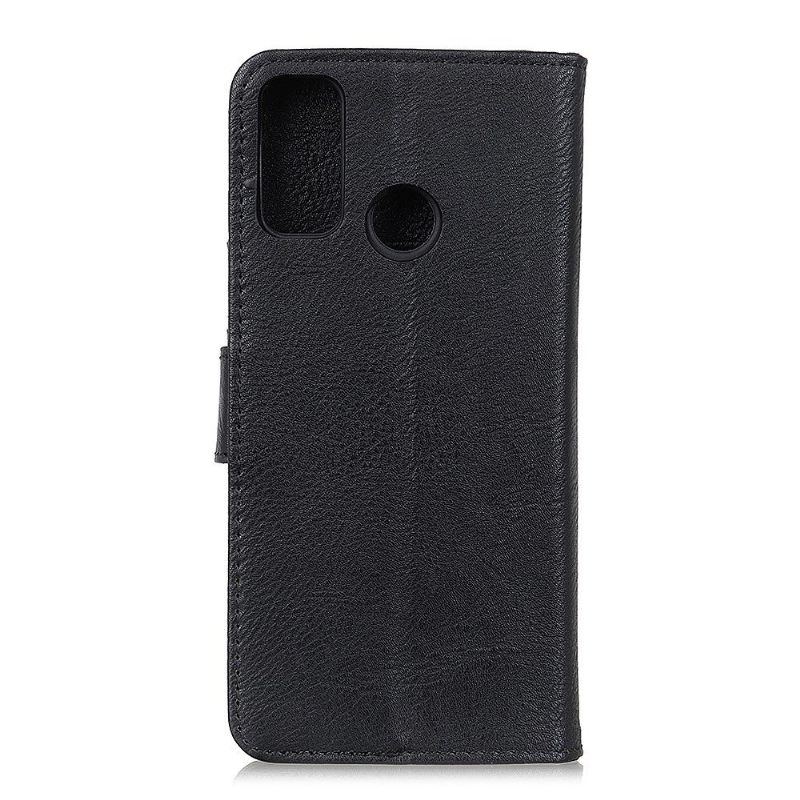 Folio-hoesje voor Samsung Galaxy A21s Anti-fall Khazneh Leder Effect Kaarthouder - Zwart