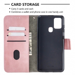 Folio-hoesje voor Samsung Galaxy A21s Croc Aspect Leereffect