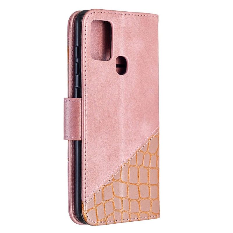 Folio-hoesje voor Samsung Galaxy A21s Croc Aspect Leereffect