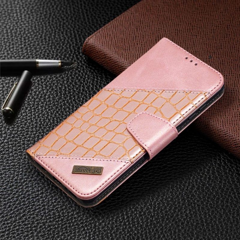 Folio-hoesje voor Samsung Galaxy A21s Croc Aspect Leereffect