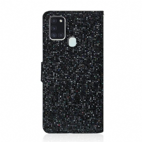 Folio-hoesje voor Samsung Galaxy A21s Glitterkaarthouder