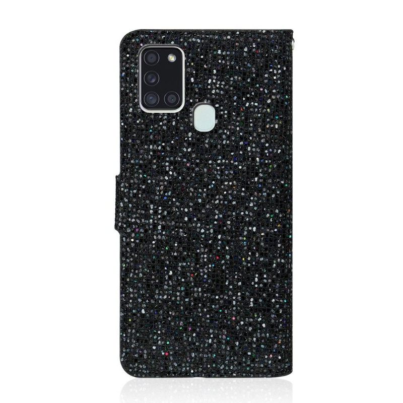 Folio-hoesje voor Samsung Galaxy A21s Glitterkaarthouder