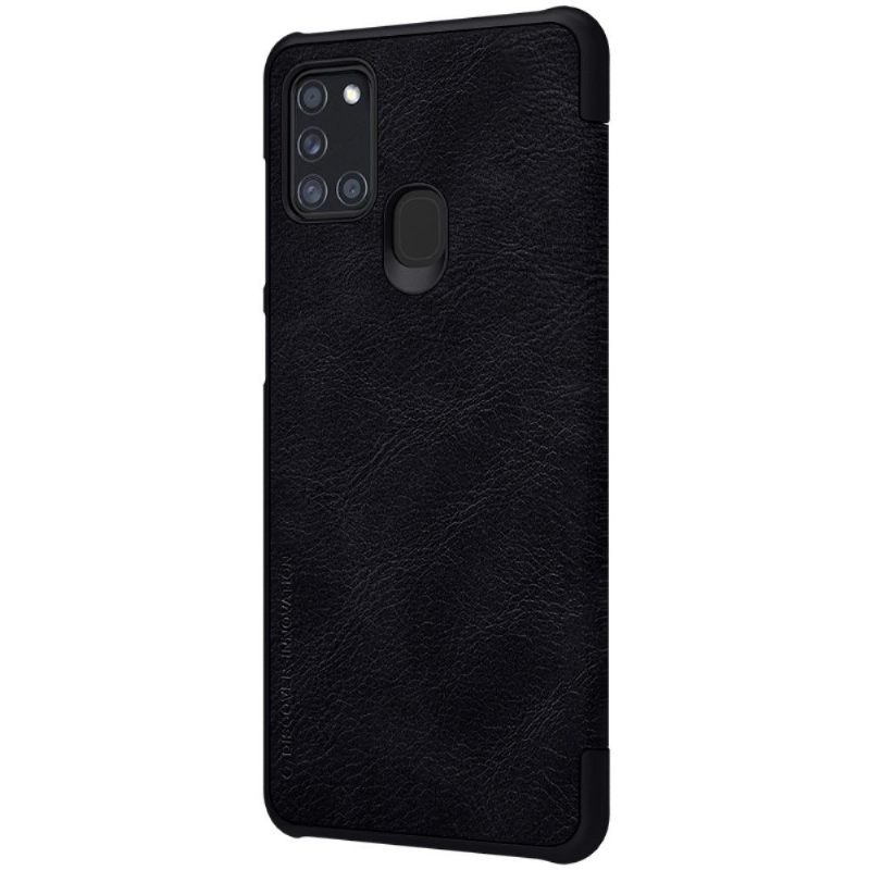 Folio-hoesje voor Samsung Galaxy A21s Qin-serie Leereffect