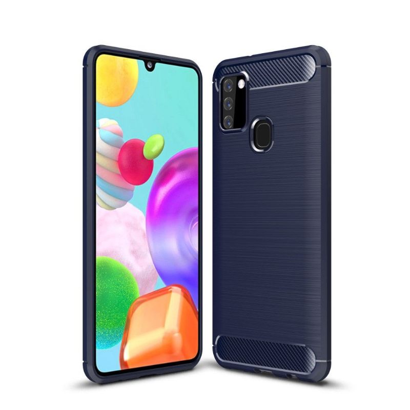 Hoesje voor Samsung Galaxy A21s Flexibel Geborsteld Effect