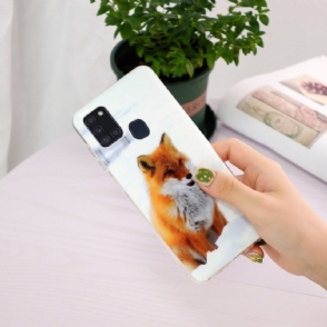 Hoesje voor Samsung Galaxy A21s Fluorescerende Rode Vos