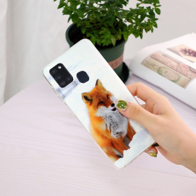 Hoesje voor Samsung Galaxy A21s Fluorescerende Rode Vos