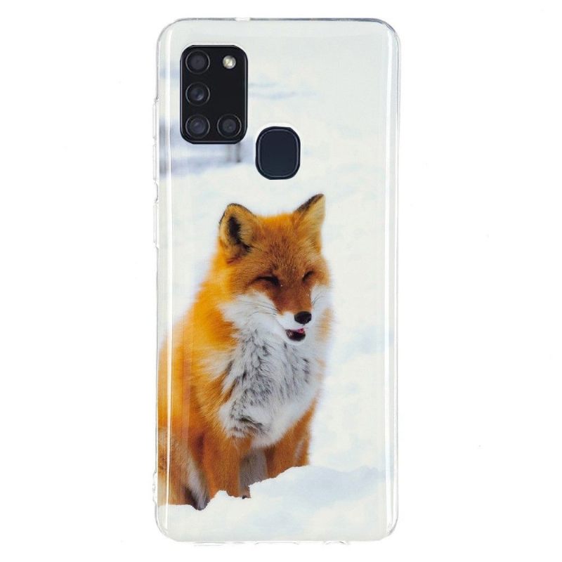 Hoesje voor Samsung Galaxy A21s Fluorescerende Rode Vos