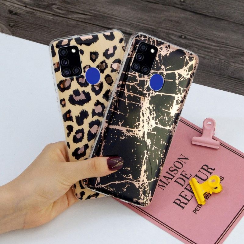 Hoesje voor Samsung Galaxy A21s Metaalmarmer