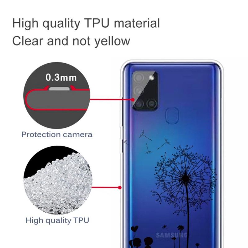 Hoesje voor Samsung Galaxy A21s Paar En Paardebloemen