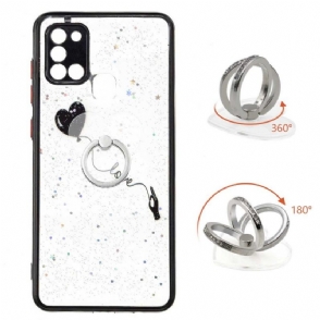 Hoesje voor Samsung Galaxy A21s Vliegende Hartballon Met Ring