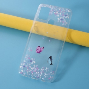 Hoesje voor Samsung Galaxy A21s Vlinders Bloemen