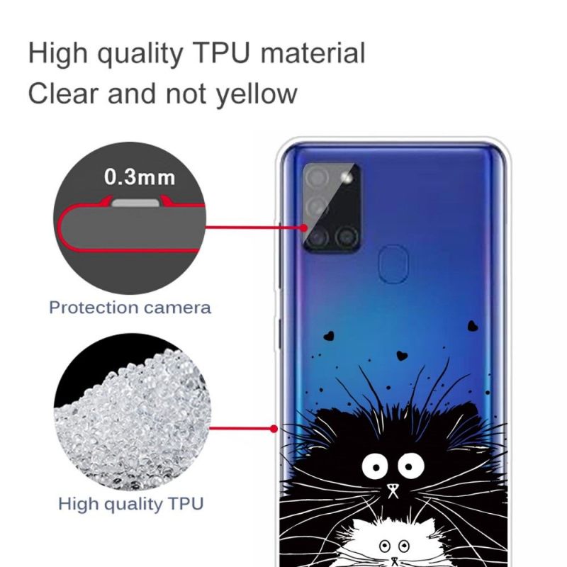 Hoesje voor Samsung Galaxy A21s Zwart-witte Katten
