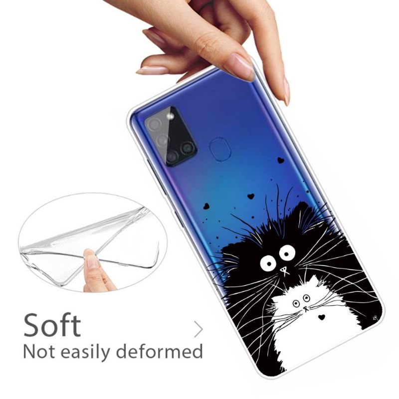 Hoesje voor Samsung Galaxy A21s Zwart-witte Katten