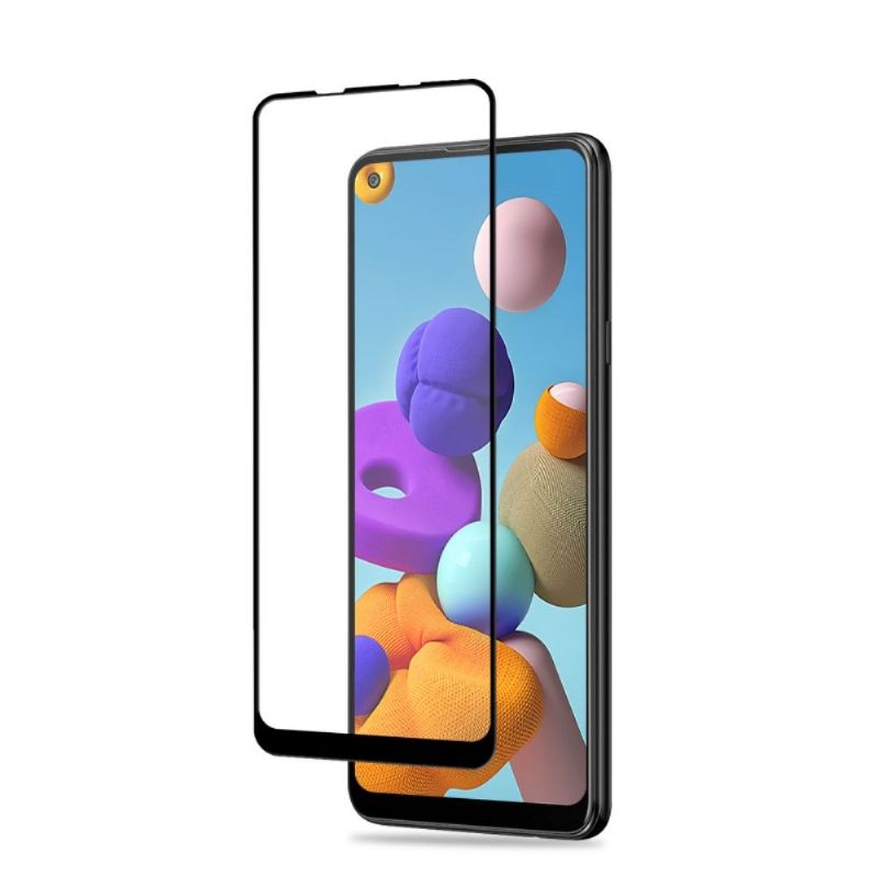 Samsung Galaxy A21S Schermbeschermer Van Gehard Glas Op Ware Grootte