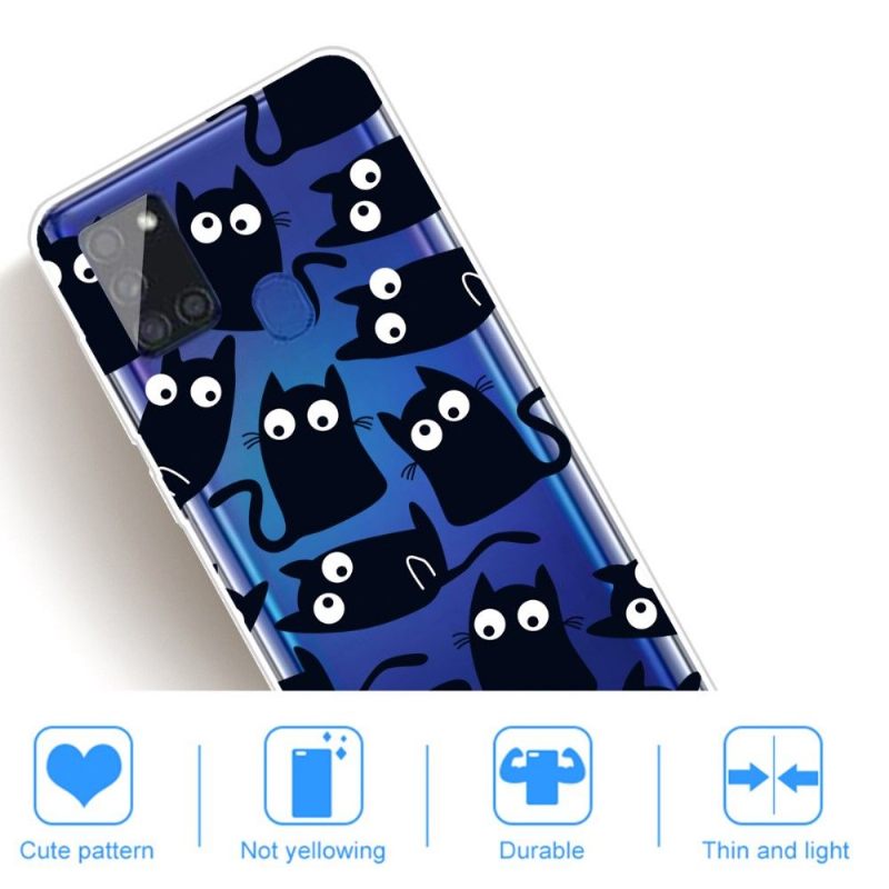 Telefoonhoesje voor Samsung Galaxy A21s Bescherming Zwarte Katten