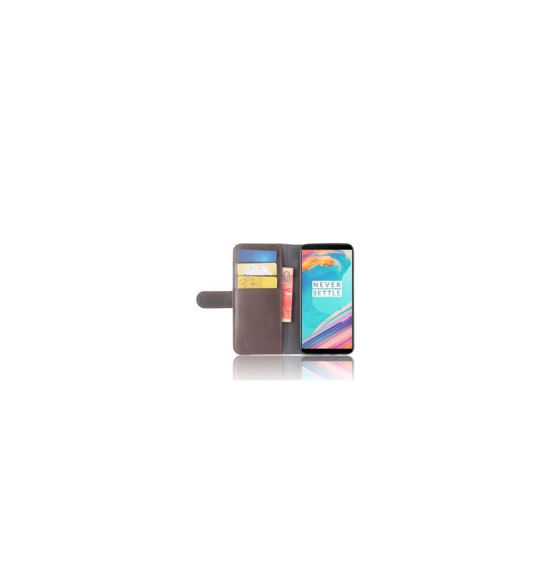 Folio-hoesje voor OnePlus 5T Premium Leder - Bruin