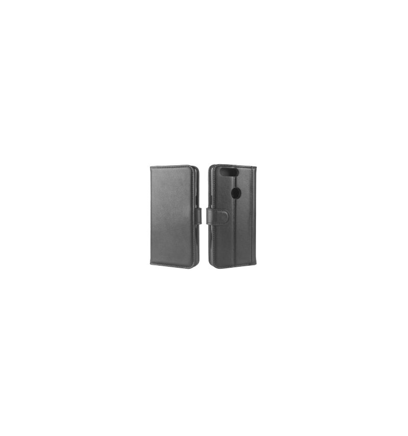 Folio-hoesje voor OnePlus 5T Premium Leder - Zwart