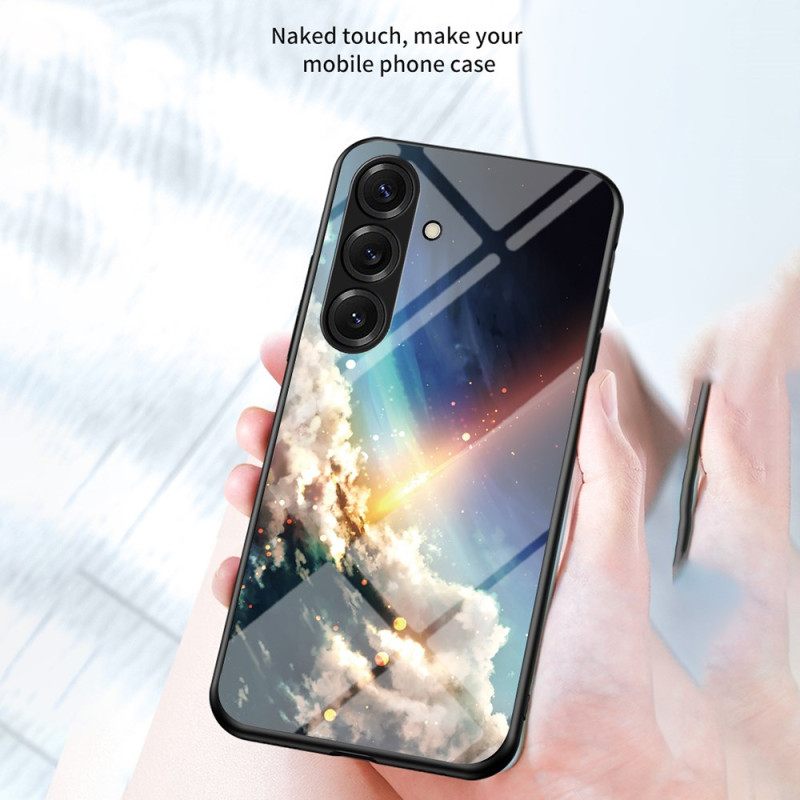 Case Hoesje Samsung Galaxy S26 Telefoonhoesje Hemelsblauw Gehard Glas Met Sterren